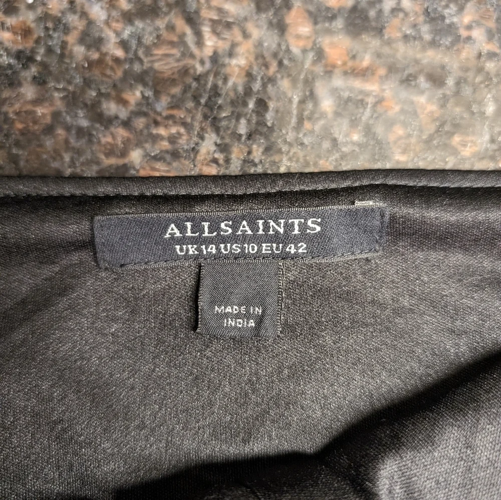 Allsaints Cassidy Zip Up Embellished Mini Skirt - Black studded
